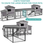 Chicken Coop, Mobile Chicken House with Wheels, Outdoor Hen House Poultry Cage with Nesting Box, Leakproof Pull Out Tray and UV-