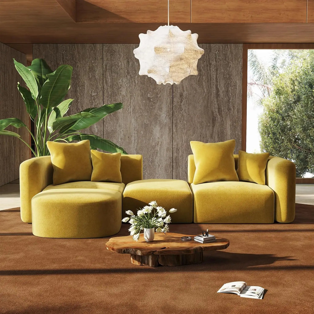 116" Modular Sectional Couches Ottoman,