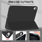 for iPad 5/6/7/8/9/10th gen Compatible with Air 4/5/6/7 Pro 11, three fold stand intelligent protective cover with soft TPU case