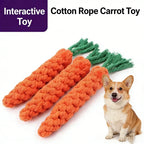Safe Durable Carrot Dog Bite Rope Braided Chew Toy Resistant Puppy Molar Cleaning Cotton Teething Toy for Pets