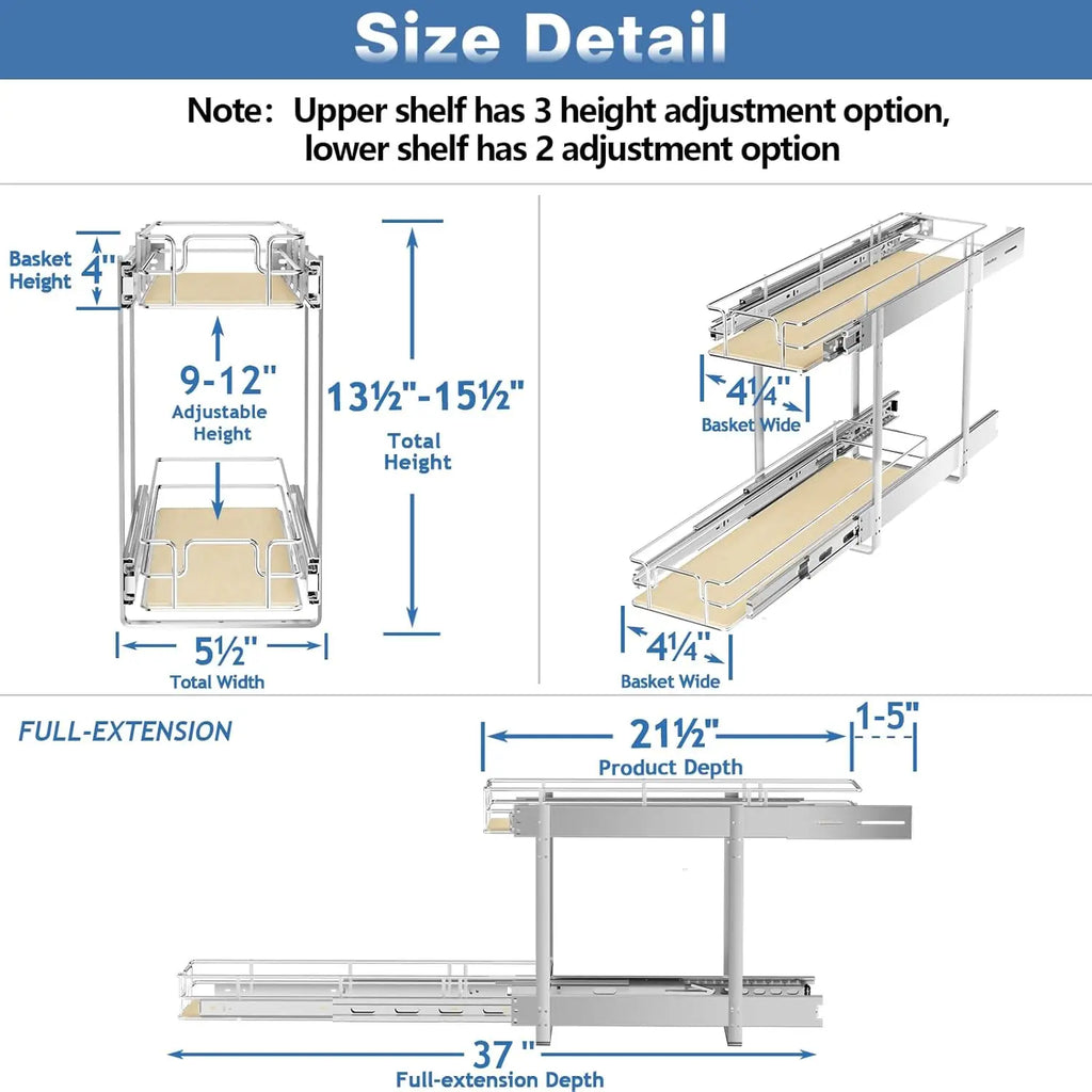 Cabinet Organizer 5½"W x 21½"D,