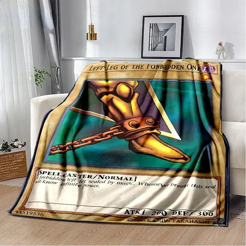 Anime Yu Gi Oh Card Throw Blanket Blue Eyes White Dragon Anime Cartoon Soft Plush Blanket Bedroom Bedspread Home Decor