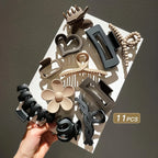 11pcs high-quality matte shark clip back hair accessories for elegant hair styling and headwear