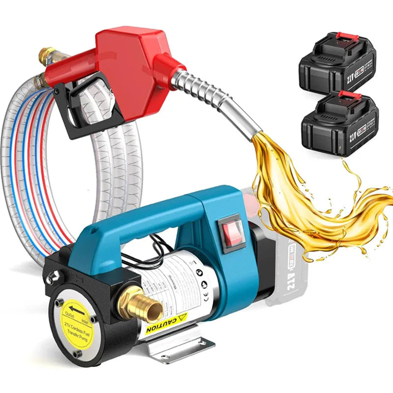 Fuel Transfer Pump for Diesel 21V Battery Powered 12GPM Portable Self-Priming Pump Automatic Stop
