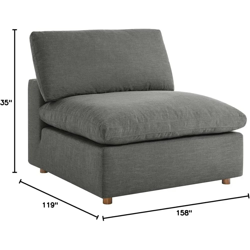 Gray 8-Piece Sectional Sofa Set with Oversized Cushions