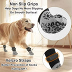 4-Pack Anti-Slip Dog Socks, Prevent of Hard Wooden Floors, Strong Grip, Paw Protection,