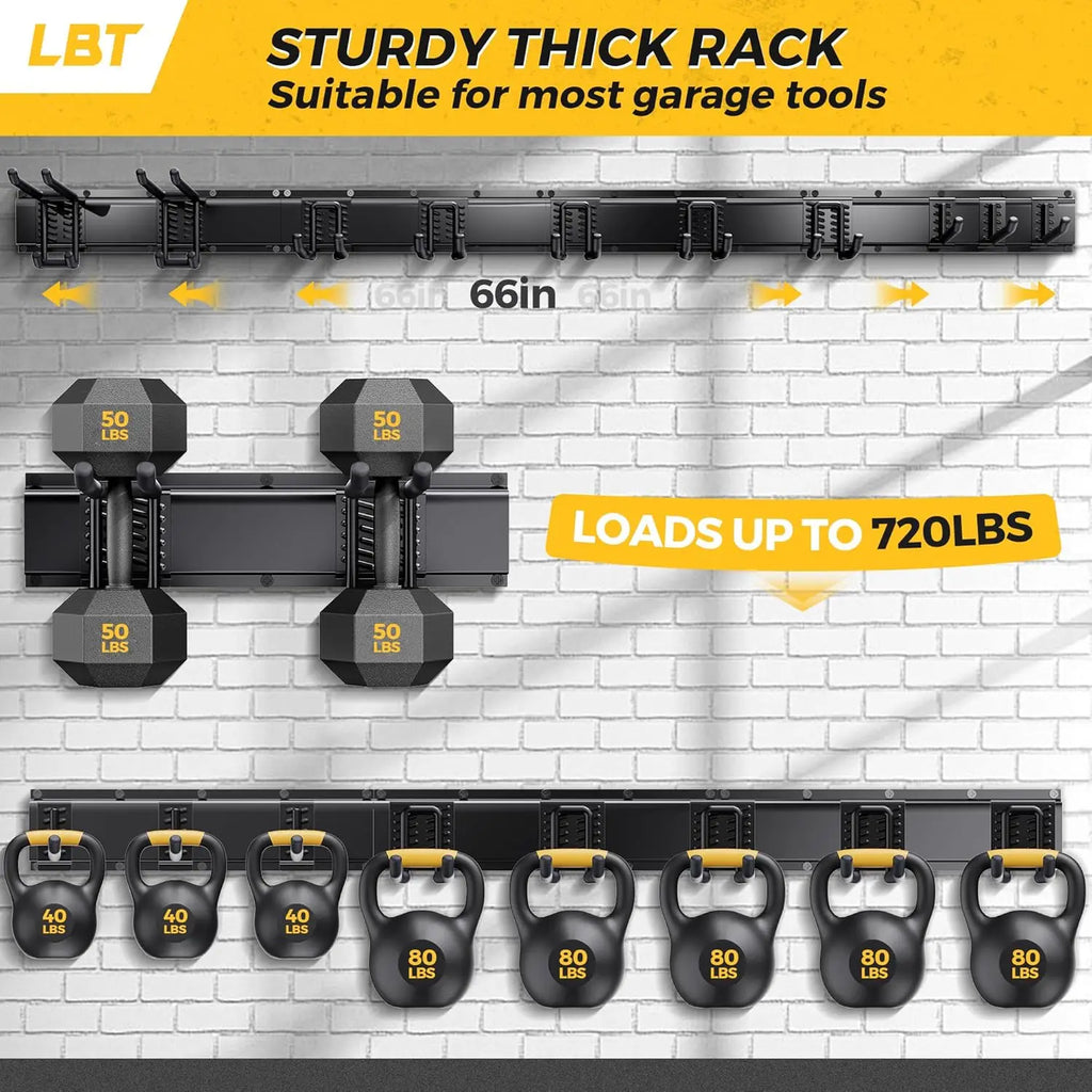 720lbs Garage Tool Organizer Wall Mount