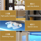 Cabinet with LED Lights, Glass Doors