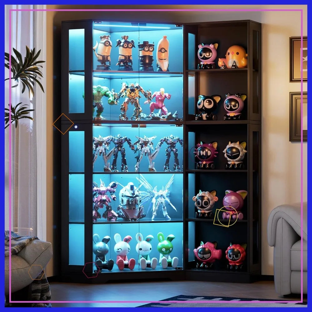 Cabinet with LED Lights, Glass Doors