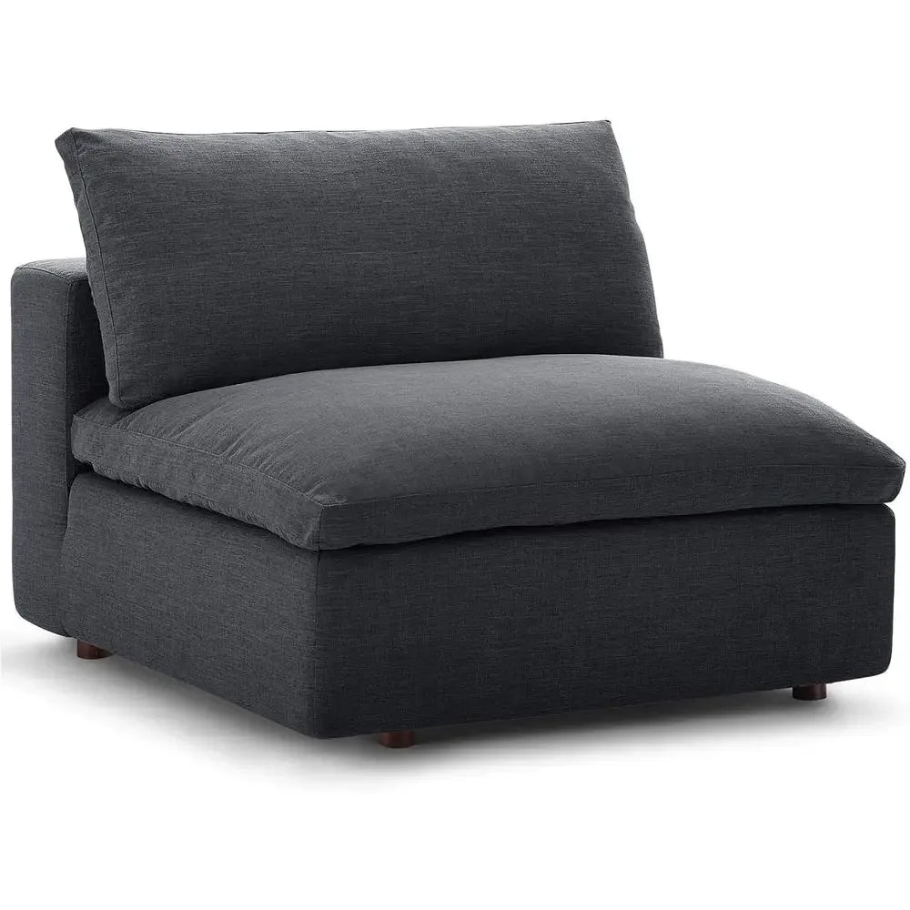 Gray 8-Piece Sectional Sofa Set with Oversized Cushions