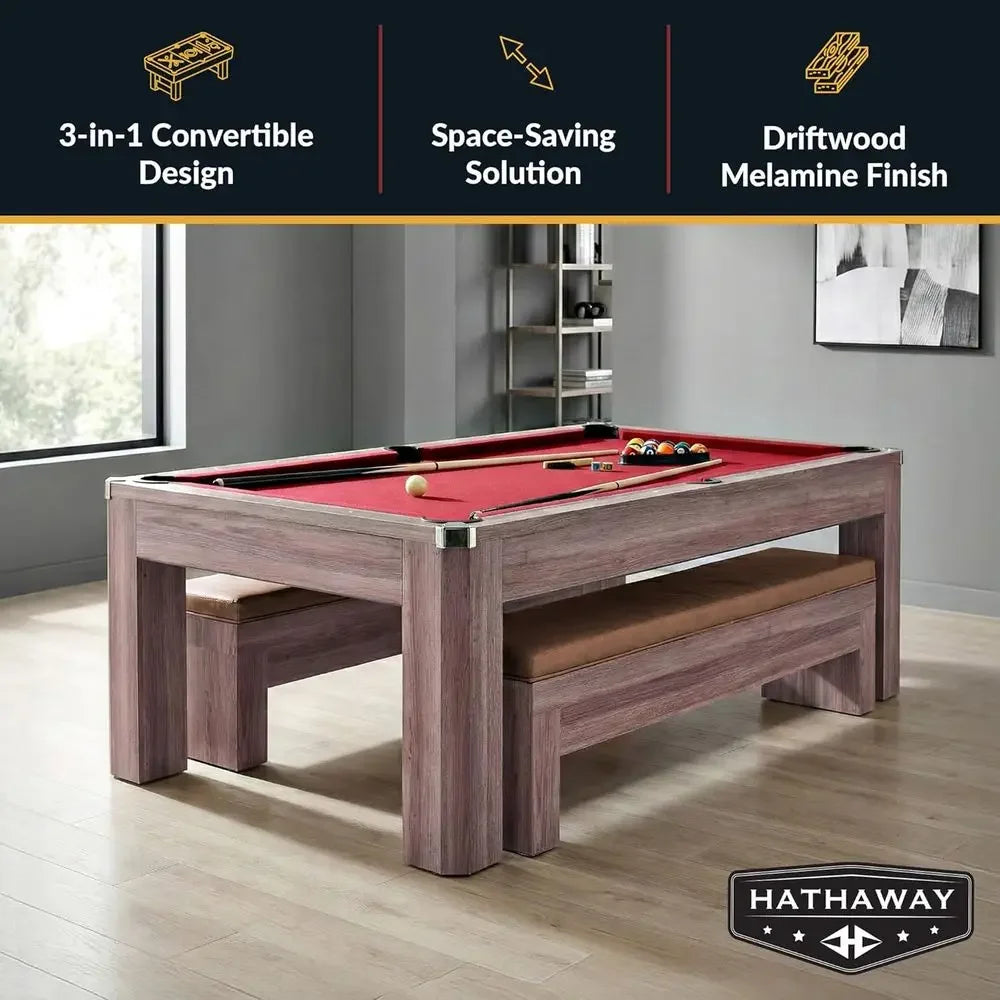 Bench-Included Billiards Table Combo Set