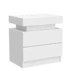 Nightstand Set of 2 LED Nightstand with 2 Drawers