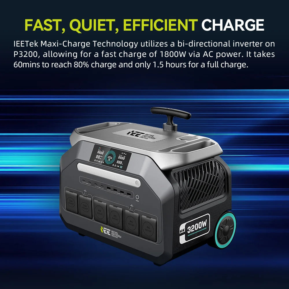 P3200 3200W 2048Wh LiFePO4 Portable Power Station,