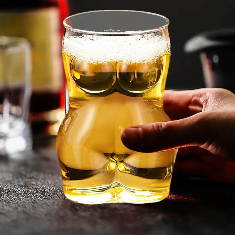 Glass Beer Mug creative Women Body Shaped