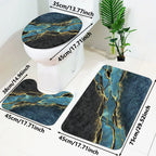 Blue Gold Marble Bathroom Set
