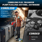 Fuel Transfer Pump for Diesel 21V Battery Powered 12GPM Portable Self-Priming Pump Automatic Stop
