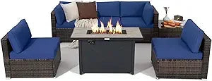 7 Piece Patio Furniture Set  Fire Pit