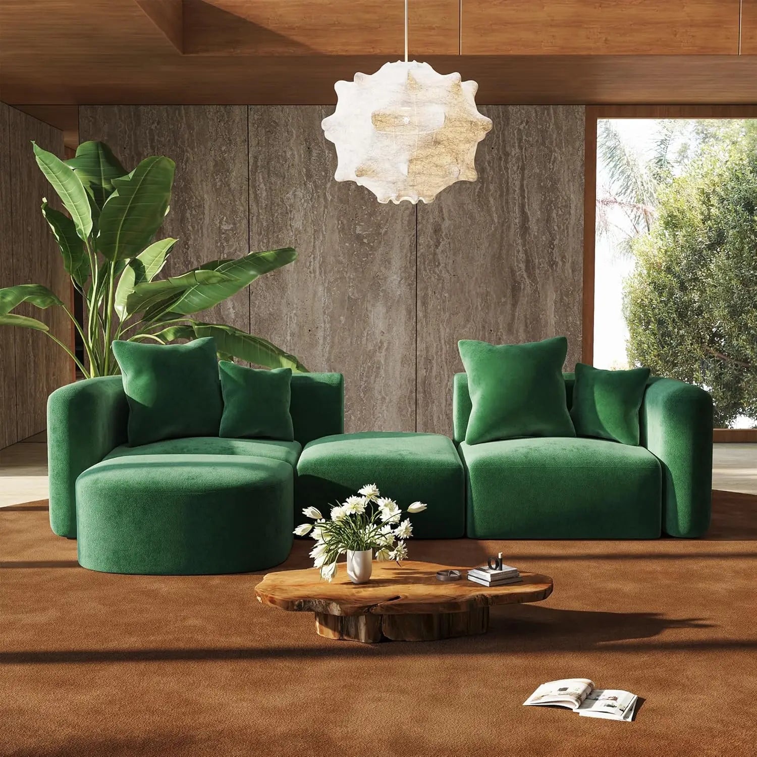 116" Modular Sectional Couches Ottoman,