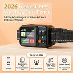 Dog Electronic Fence |  GPS Fencing System | Waterproof Wireless Fence  Training Collar | Adjustable Warning Intensity | Fence Radius: 33–999 Yards |