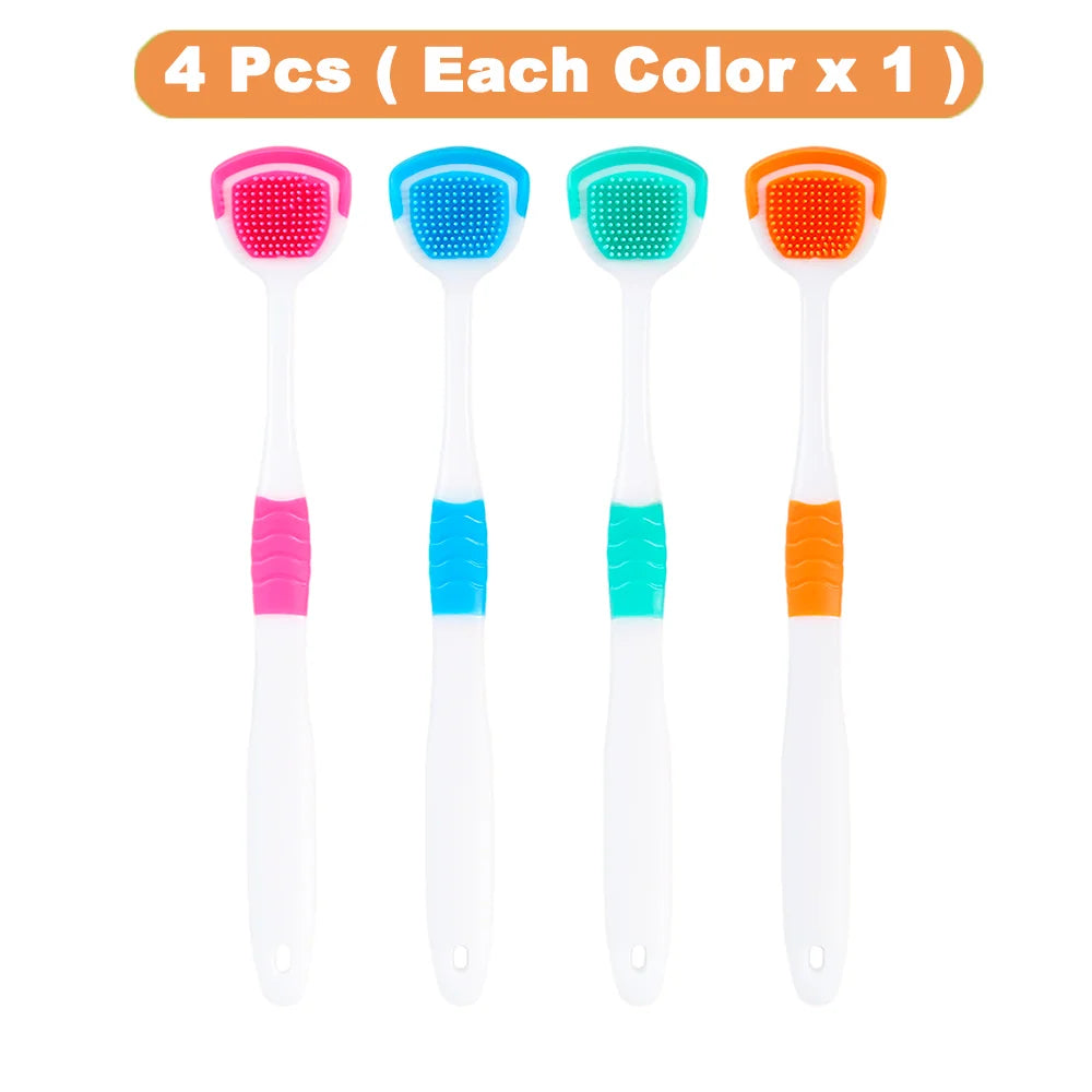 1Pc/4Pcs/8Pcs Silicone Tongue Scraper For Oral Hygiene,Tongue Cleaner Scraper For Oral Care,Tongue Brush Food Debris Clea