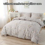 Dolin Plum Blossom Print Three-Piece Quilt Cover Set,