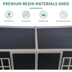 8x4ft Outdoor Plastic Storage Shed