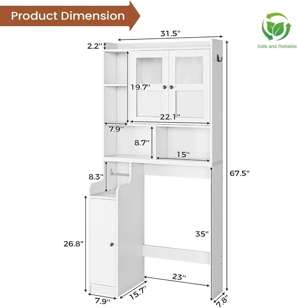 Toilet Storage Cabinet , Bathroom Organizer Rack