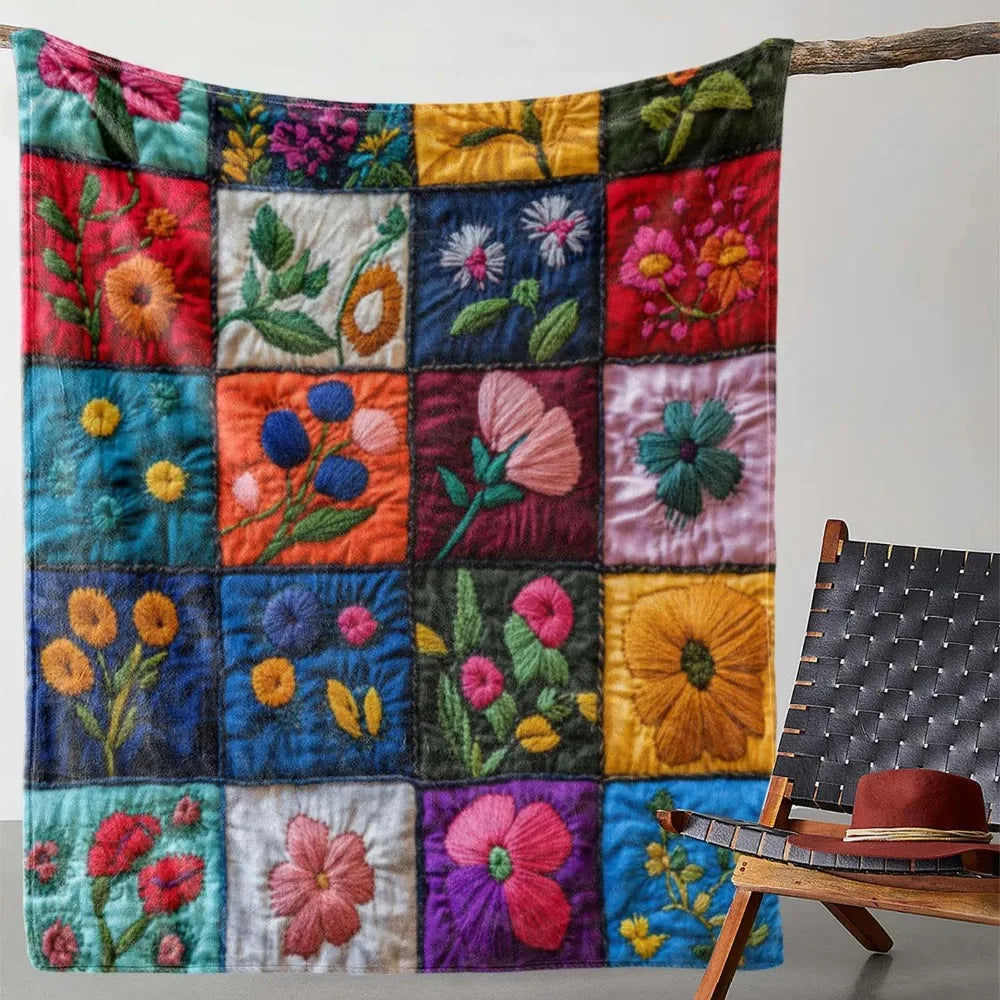 Vintage Floral Flannel Blanket