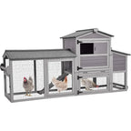 Chicken Coop, Mobile Chicken House with Wheels, Outdoor Hen House Poultry Cage with Nesting Box, Leakproof Pull Out Tray and UV-