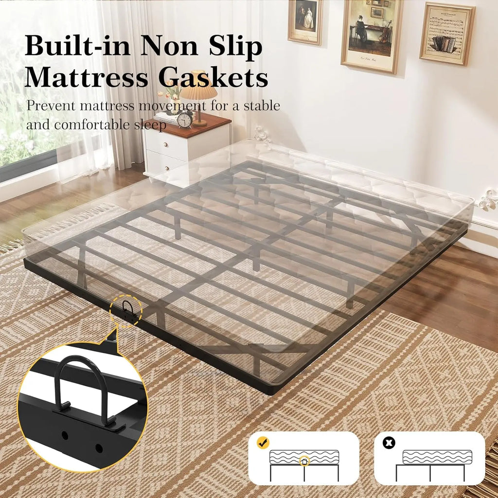 Queen Size Floating Bed Frame with Smart LED Lights