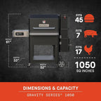 1050 Digital Charcoal Grill Smoker with Digital Control,