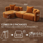 116" Modular Sectional Couches Ottoman,