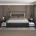 Bed Frame  4 Storage Drawers LED Bed Type-C&USB
