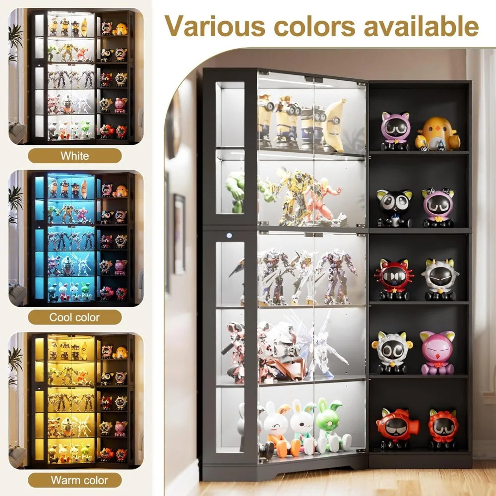 Cabinet with LED Lights, Glass Doors