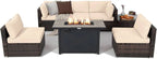 7 Piece Patio Furniture Set  Fire Pit