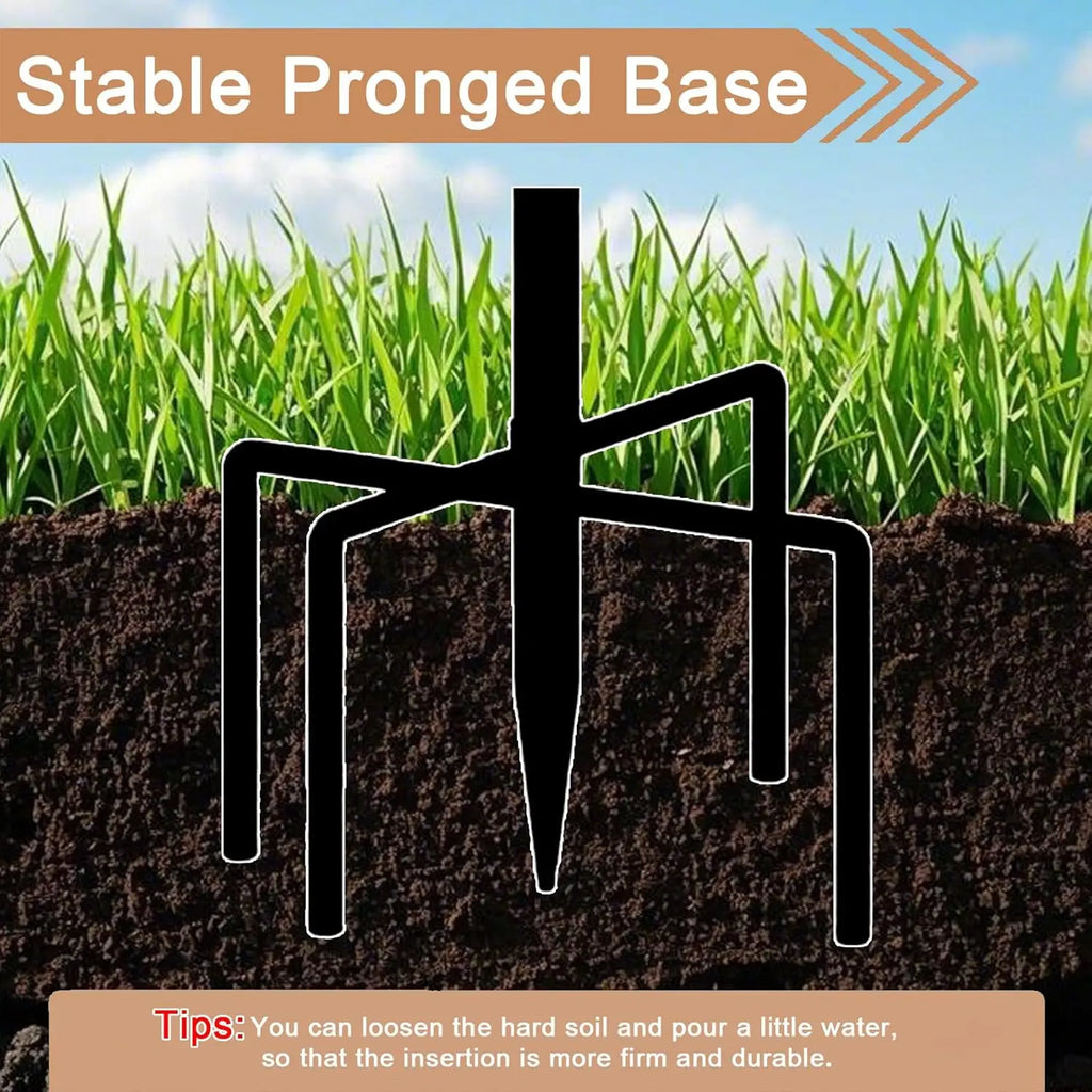 3" Deep Metal Bird Bath with Removable Bowl, Stable Stake for Garden Decor, Easy Clean