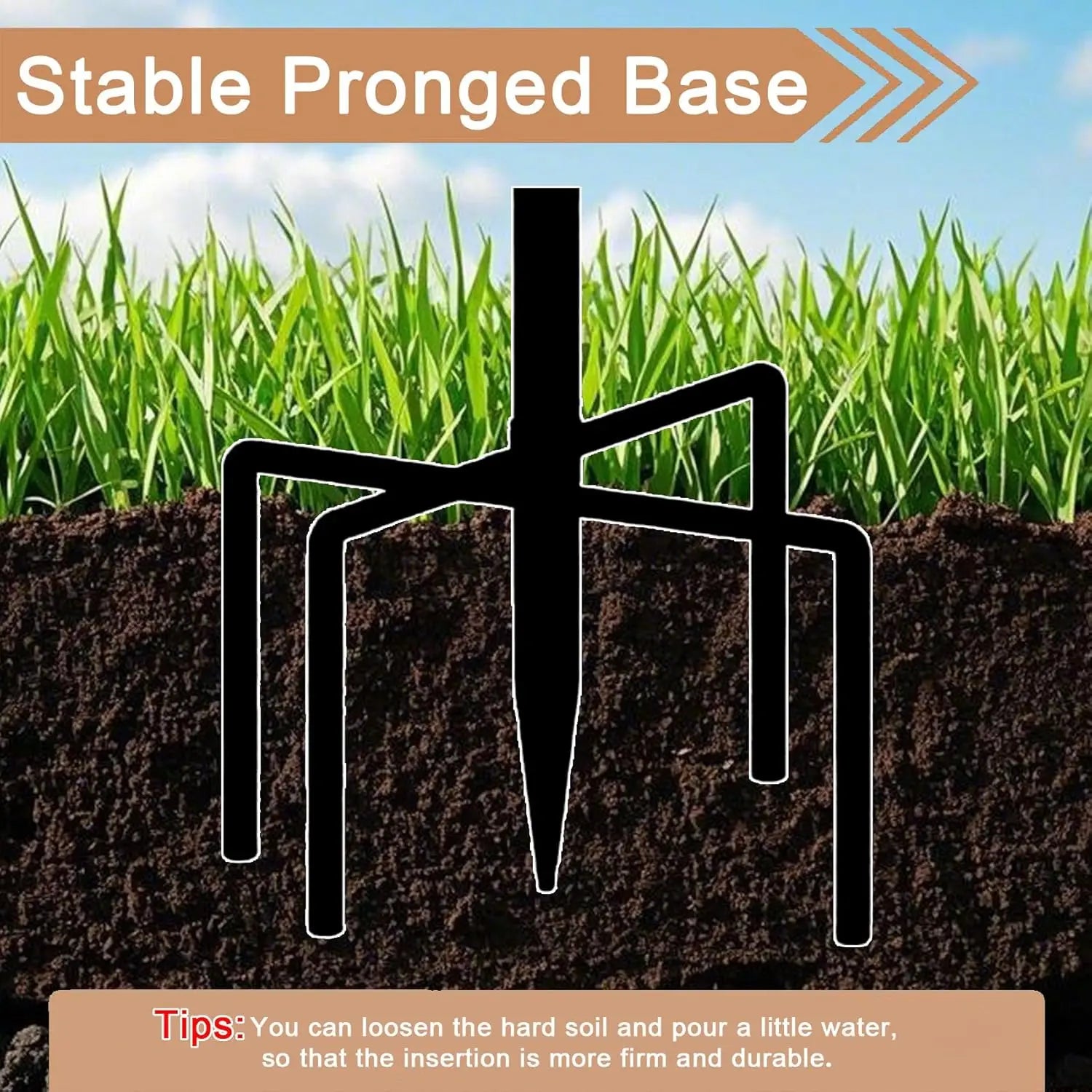 3" Deep Metal Bird Bath with Removable Bowl, Stable Stake for Garden Decor, Easy Clean