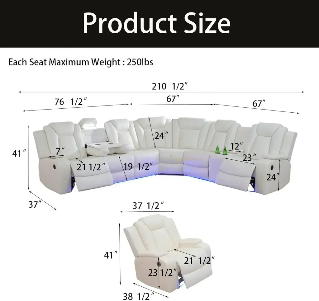 Hot Reclining Power Recliner Adjustable Sofa,
