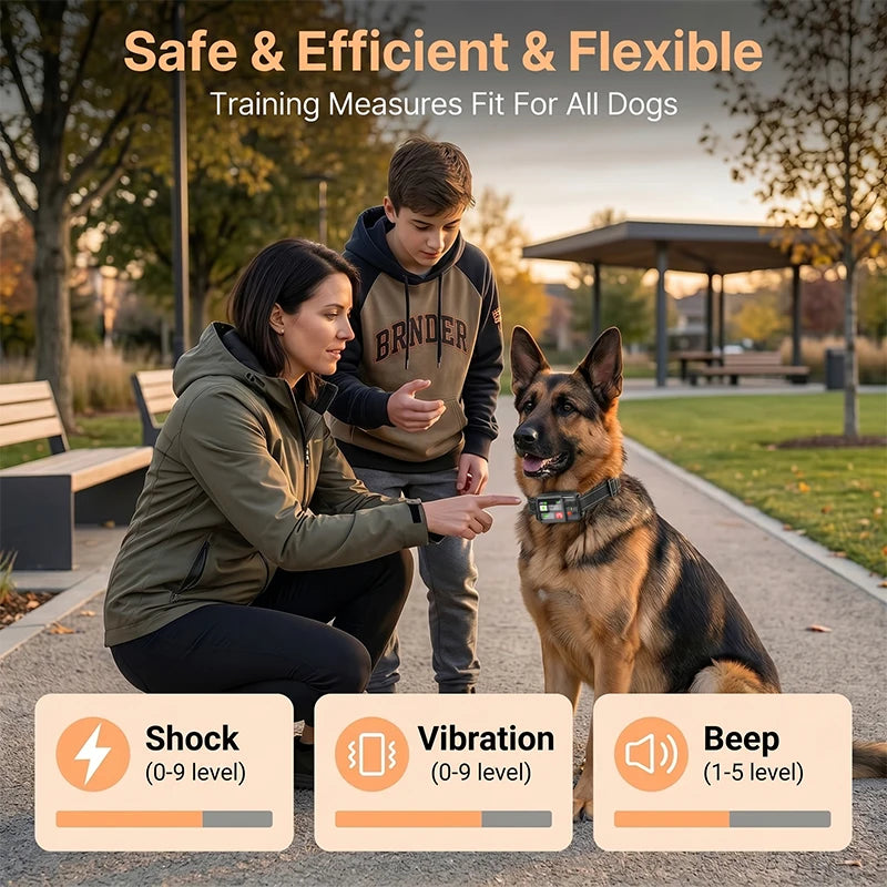 Dog Electronic Fence |  GPS Fencing System | Waterproof Wireless Fence  Training Collar | Adjustable Warning Intensity | Fence Radius: 33–999 Yards |