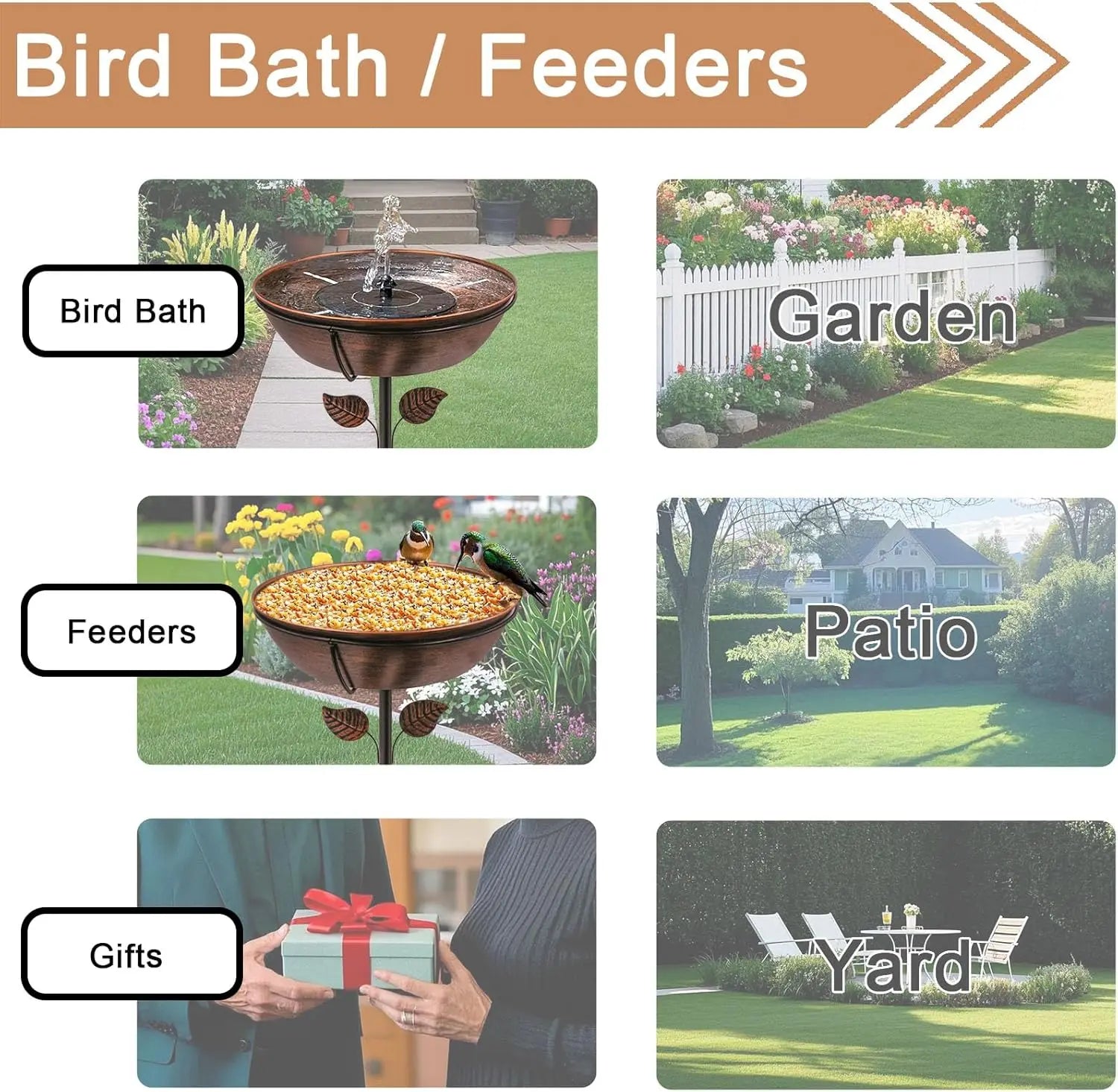 3" Deep Metal Bird Bath with Removable Bowl, Stable Stake for Garden Decor, Easy Clean