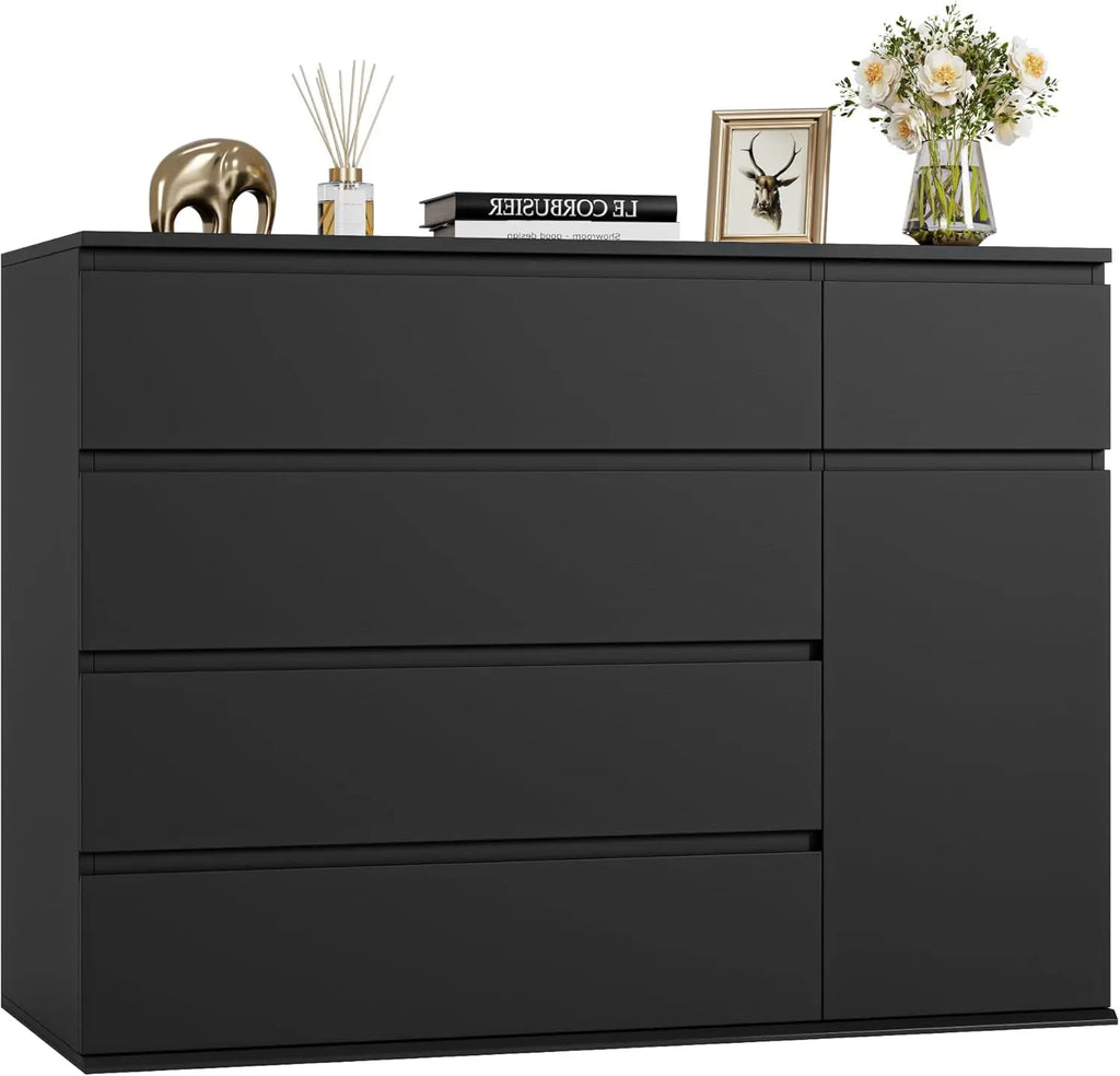 5 Drawer Dresser, Drawers and Wide Storage Space