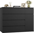 5 Drawer Dresser, Drawers and Wide Storage Space