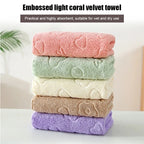 5-Piece Set Soft Absorbent Coral Fleece Quick-Drying Bathroom Towels Cute Fun Design Face Towels for Home