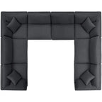 Gray 8-Piece Sectional Sofa Set with Oversized Cushions