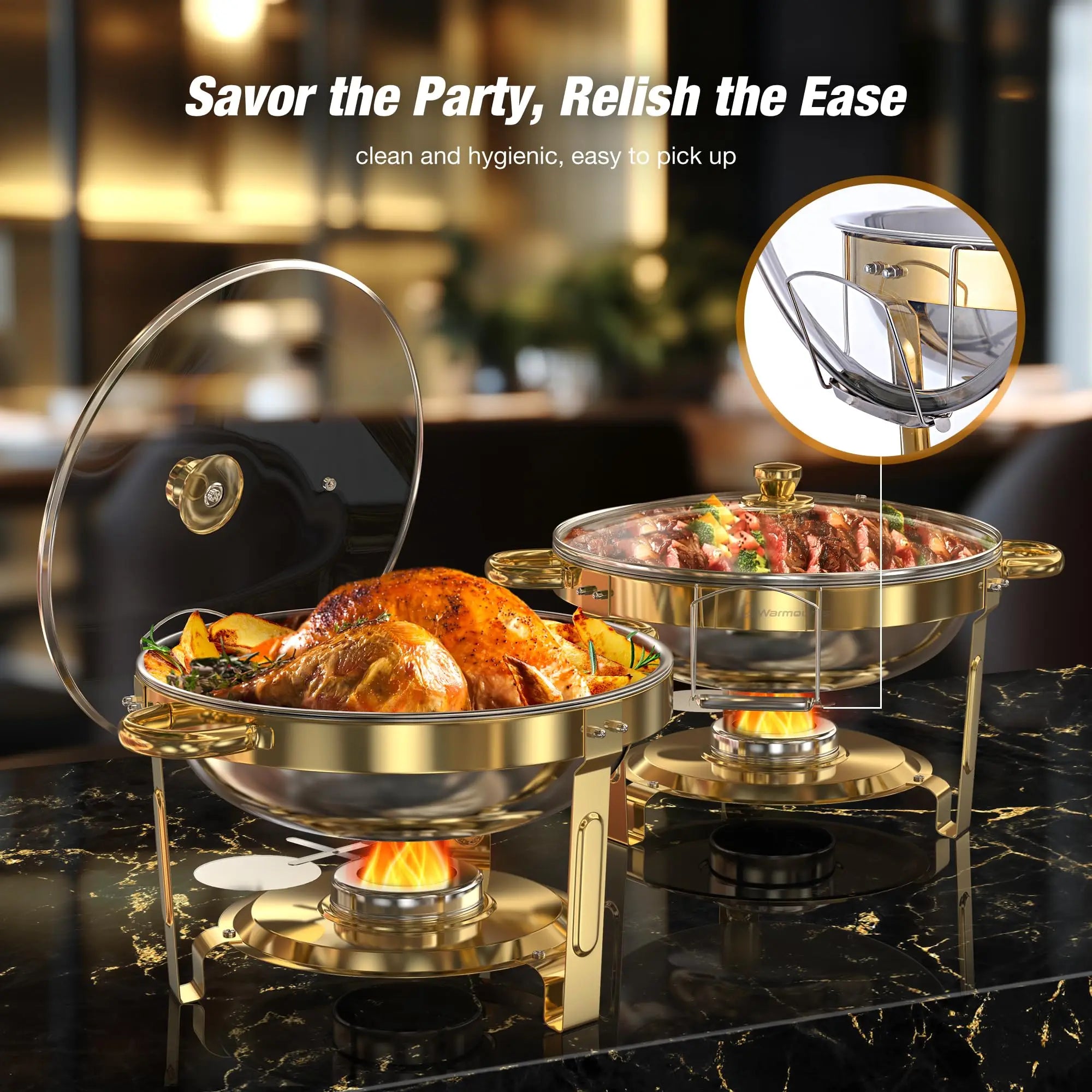 Chafing Dishes for Buffet 5QT Round Stainless Steel