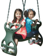 Two Swings, Slide, Monkey Bars, Picnic Table & Glider, Green