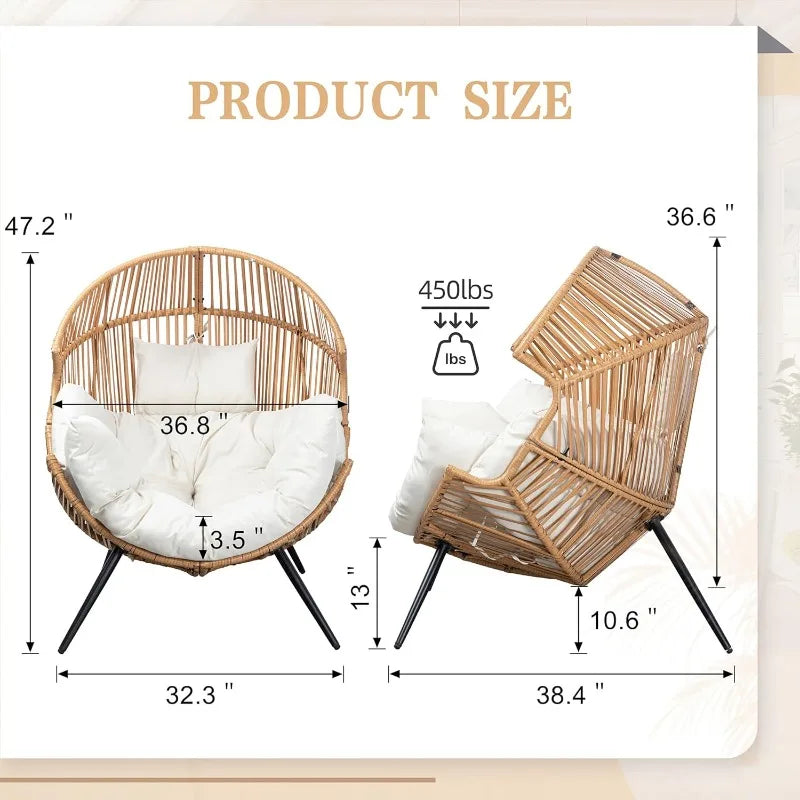 Wicker Egg Chair with  Cushion