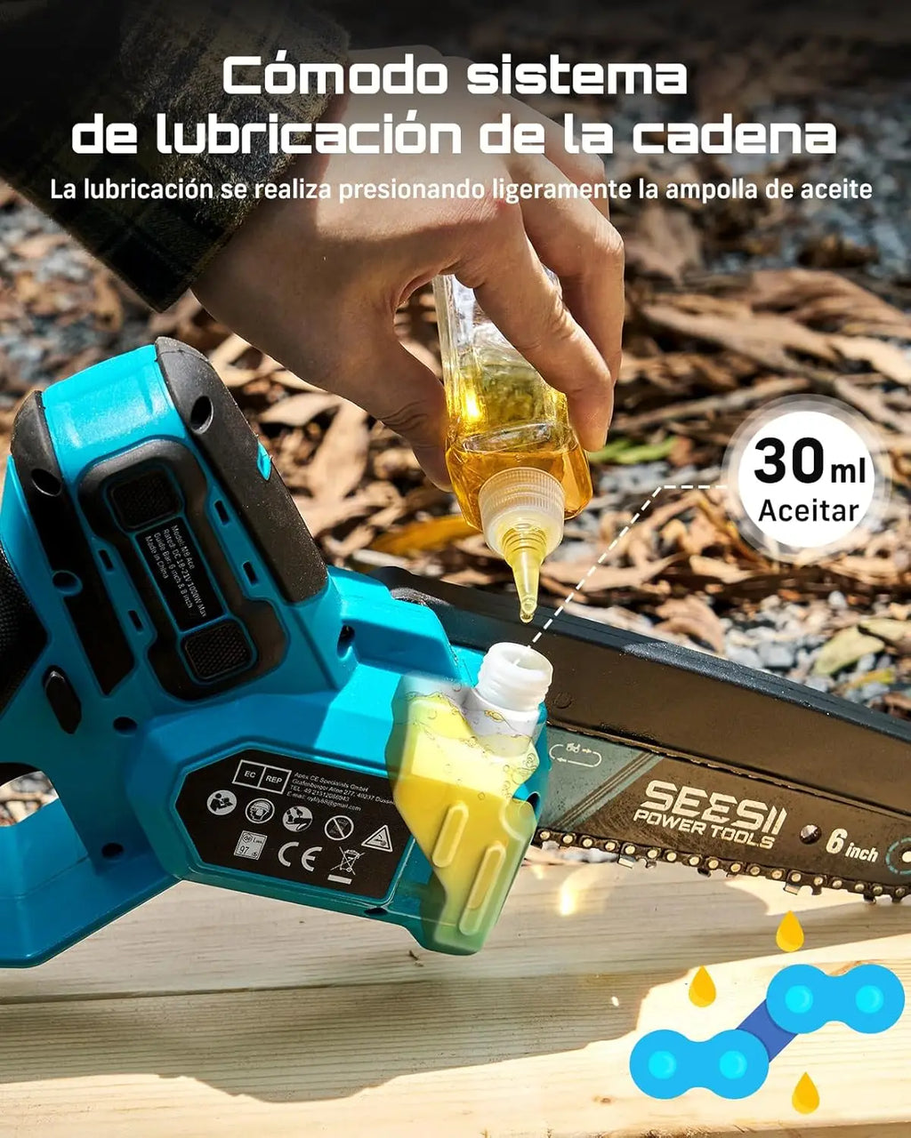 Chainsaw 1000W Cordless Makita 18V Battery