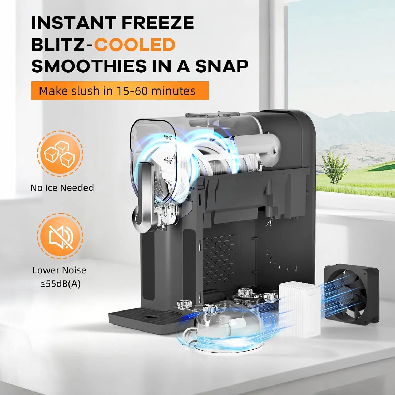 No Ice Compressor Slushy Machine