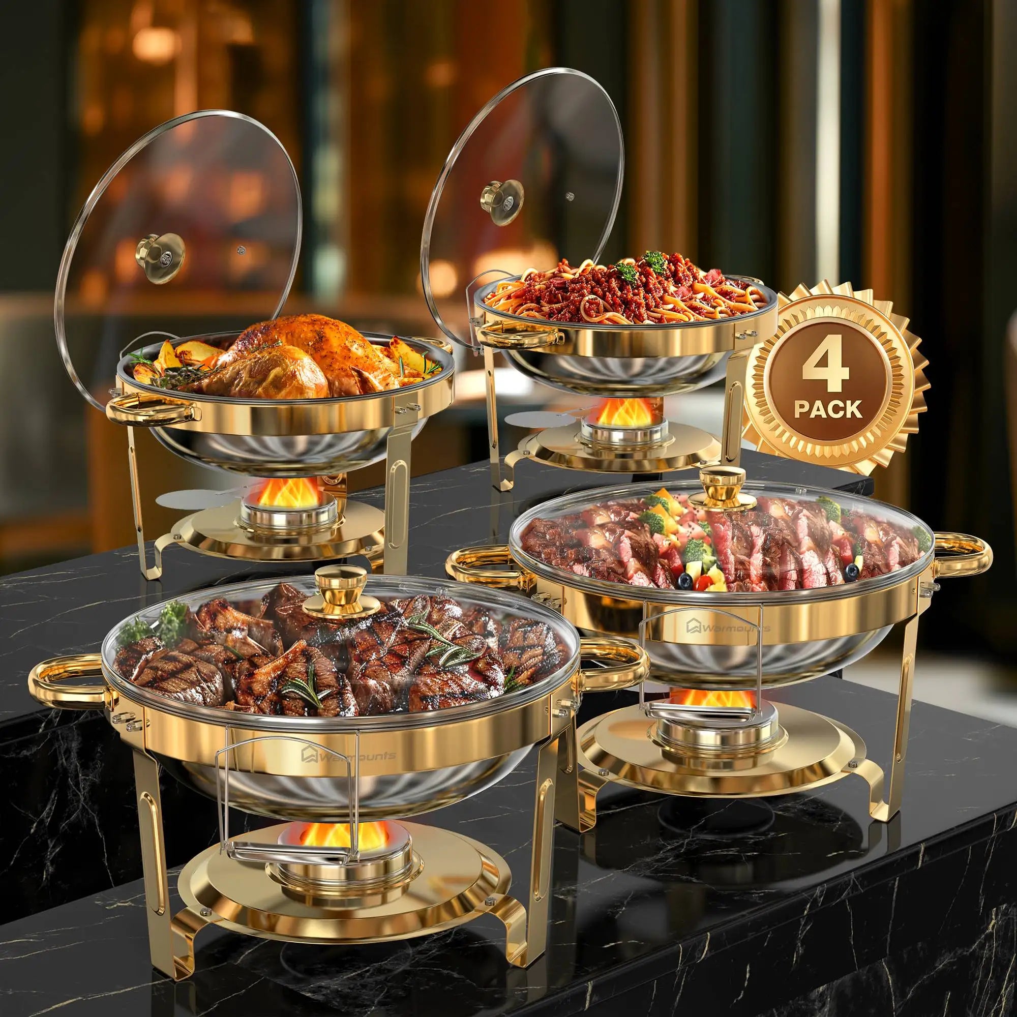 Chafing Dishes for Buffet 5QT Round Stainless Steel